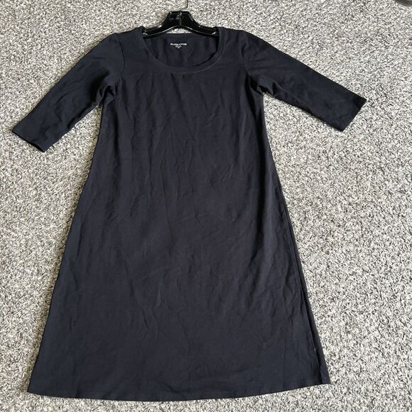Eileen Fisher Dress Sz PP (2-4p) Black Stretch Tunic 3/4 Sleeves Organic Cotton - Picture 1 of 5